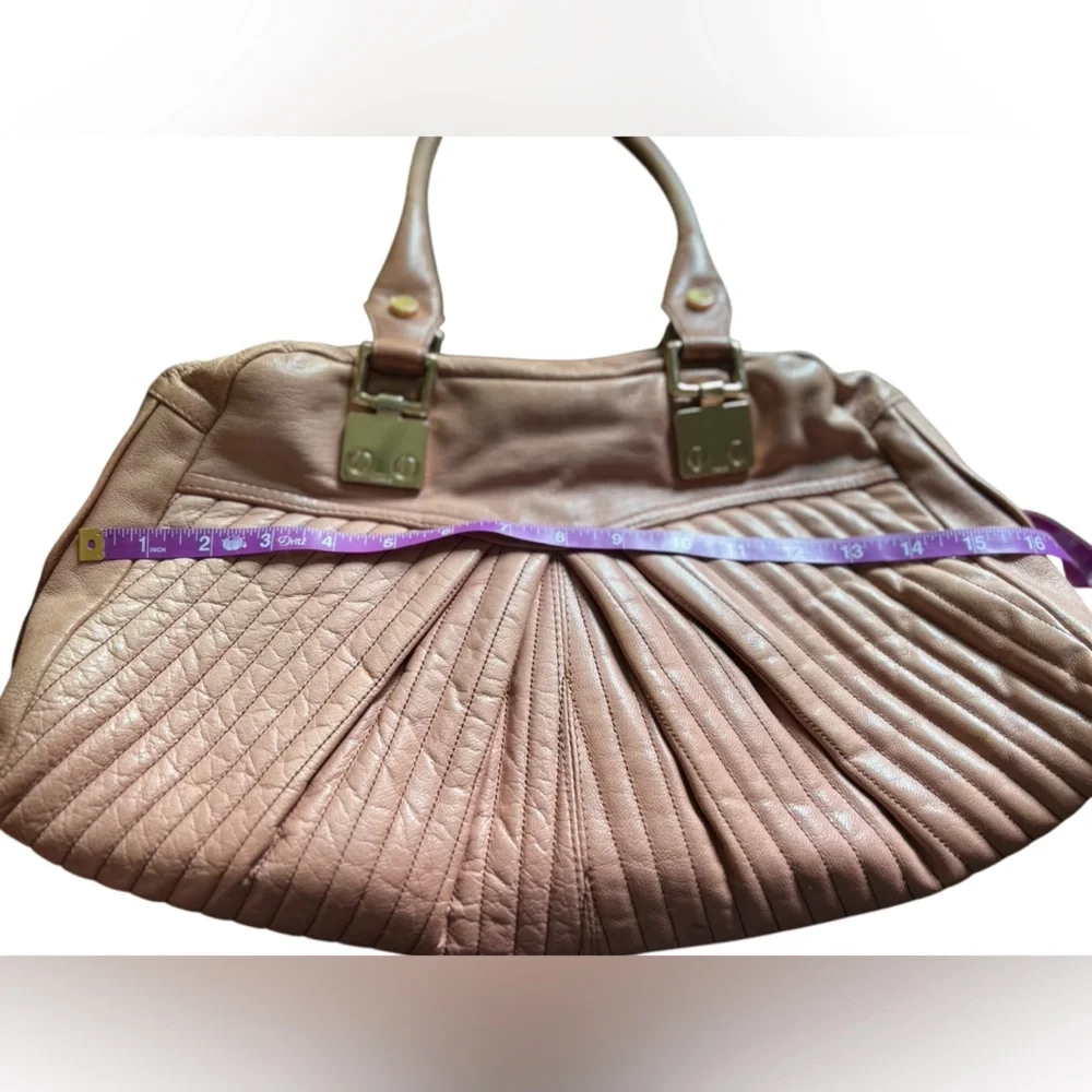 Treesje Women's Camel‎ Leather Satchel Handbag with Gold Hardware
